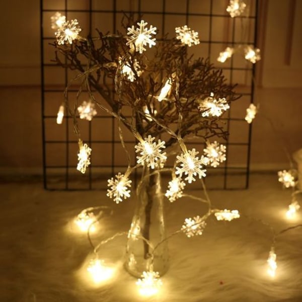 Jul Snöflinga String Lights 6m 40LED String Lights Batteri