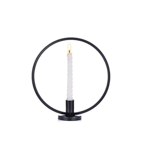 Retro lysestake, 23 cm antikk lysestake i jern, dekorativ rund form