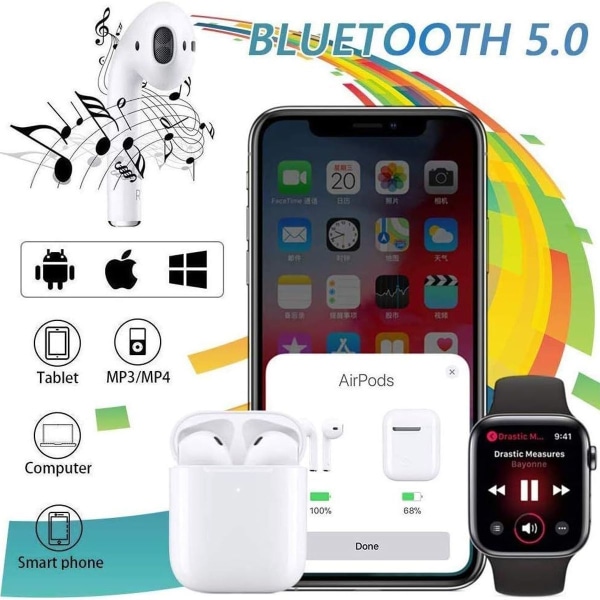 Trådløse øretelefoner Bluetooth 5.0-headsets In-ear-hovedtelefoner 20H-hovedtelefoner