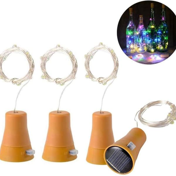 LFAMX 4 stk. LED-fe-lys, 2M 20 LED kobbertråd romantiske fe-lys, KLB