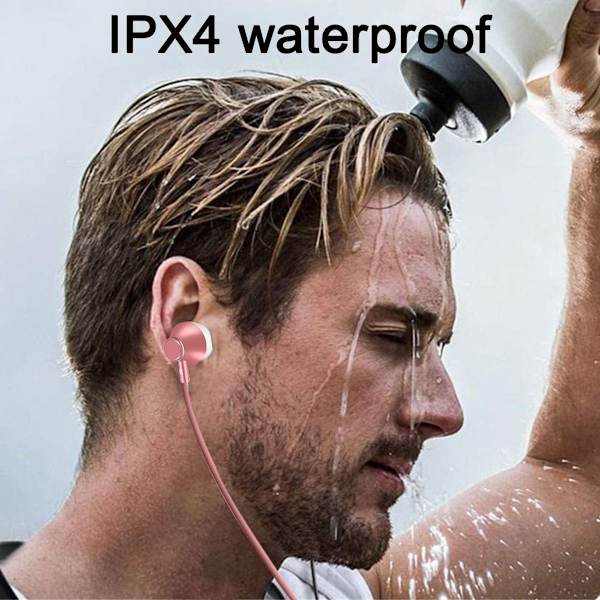 Bluetooth-hörlurar sport i örat, Bluetooth 5.0 rosa