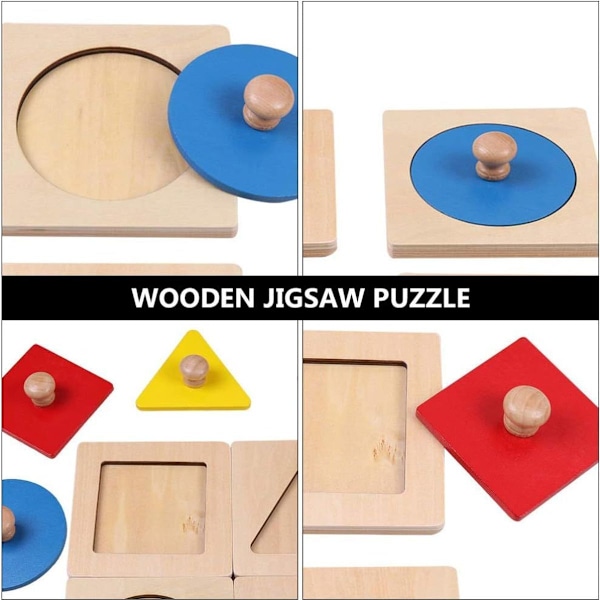 Geometrisk pusselbräda Montessori Flera former Pusselknapp KLB