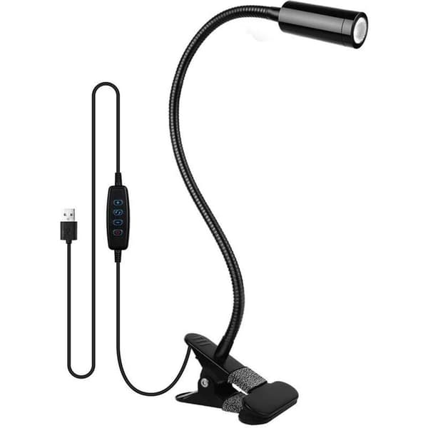 LED-klipsleselampe, 3-lyses skrivebordslampe, berøringskontroll
