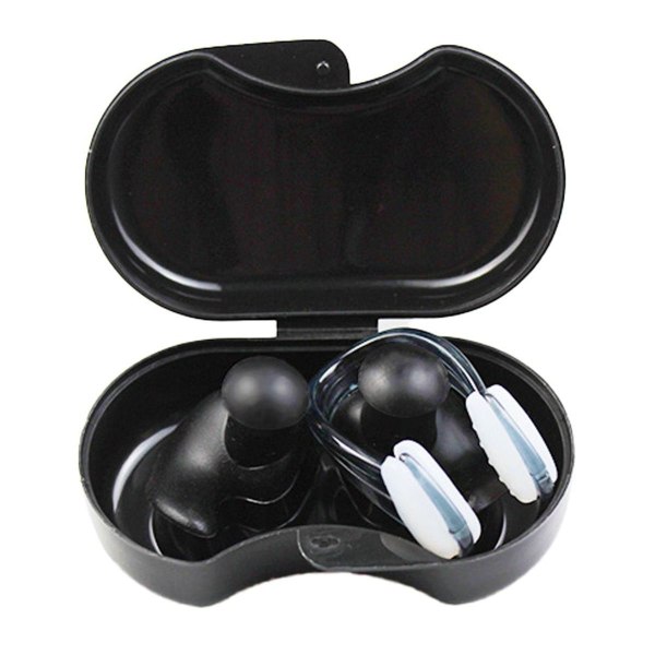 Nose clip ørepropper Black Box Set Swim for at beskytte ører og næse sort