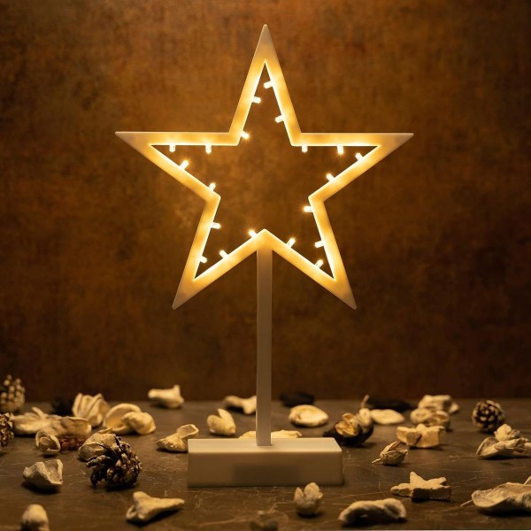 20 LED dekorativ lysstjerne kald varmhvit julestjerne lysstjerne dekorativ stjerne KLB