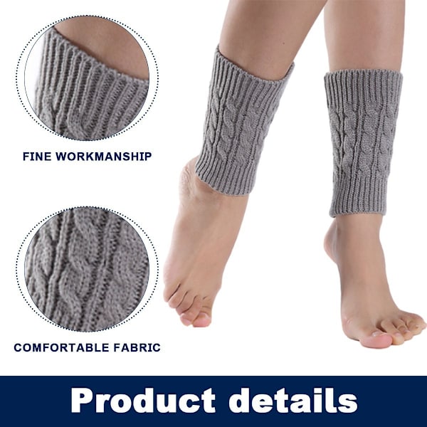 Par av varma vinter stickade boot cuff strumpor med korta ben, kombination 1 KLB