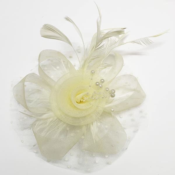 Fascinator hatte til kvinder, slør mesh fjer pandebånd