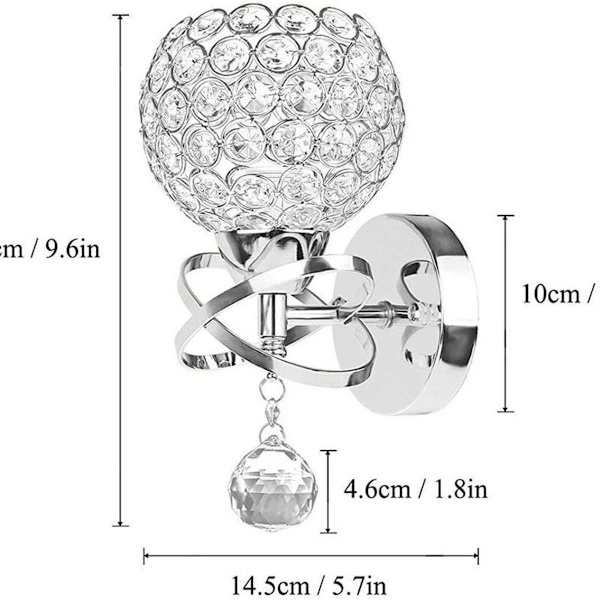Moderne kreativ krystall LED vegglampe vegglys for soverom stue KLB