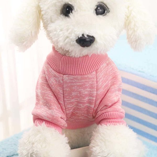 Hundepullover, varm hundetrøje, kattetøj, fleece kæledyrspels til hvalp, lille, mellemstor og stor hund (M, pink)