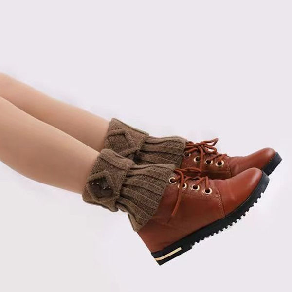 2 par dam vinter varma stickade boots manschett strumpa kort ben combo 4 KLB
