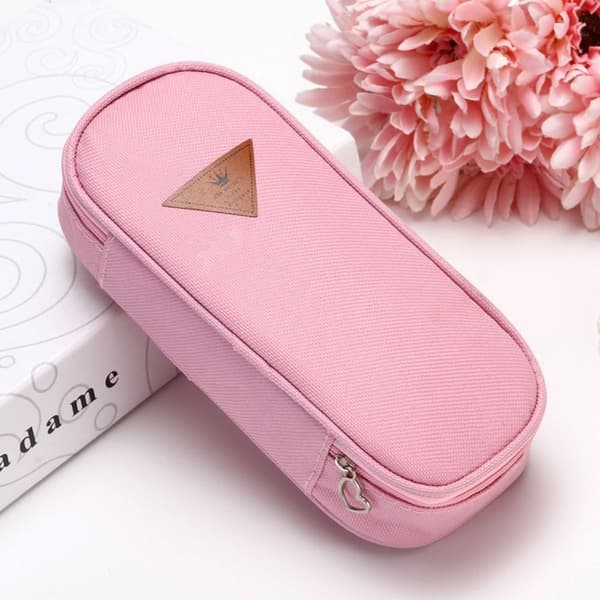 Pencil Case, Multi-Compartment Pencil Case, Portable Pencil Case, Pink KLB