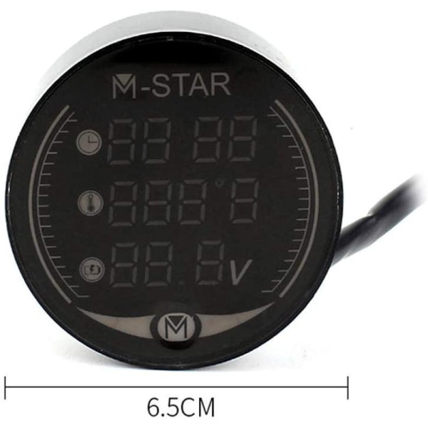 3 i 1 Voltmeter, Entweg 3 i 1 Motorcykel ATV Voltmeter + Elektronisk Klocka +