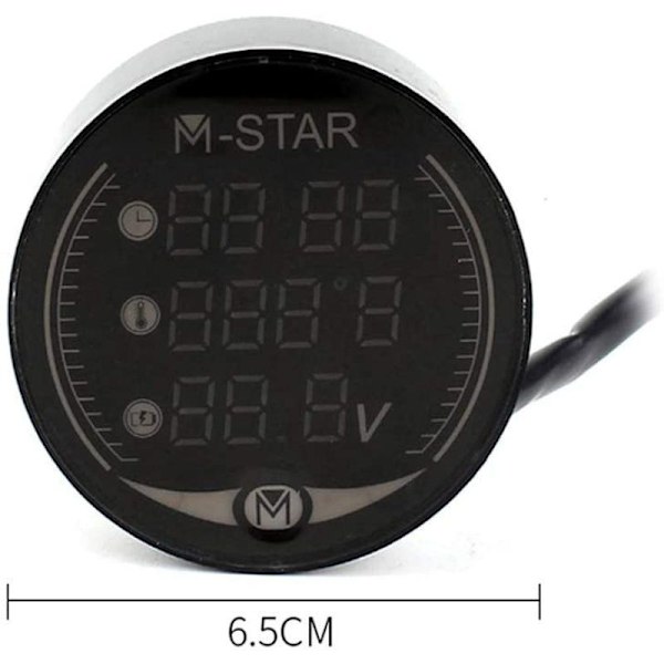 3 i 1 Voltmeter, Entweg 3 i 1 Motorcykel ATV Voltmeter + Elektronisk Ur +