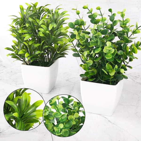 2 Pakke Kunstige Mini Kunstige Potteplanter