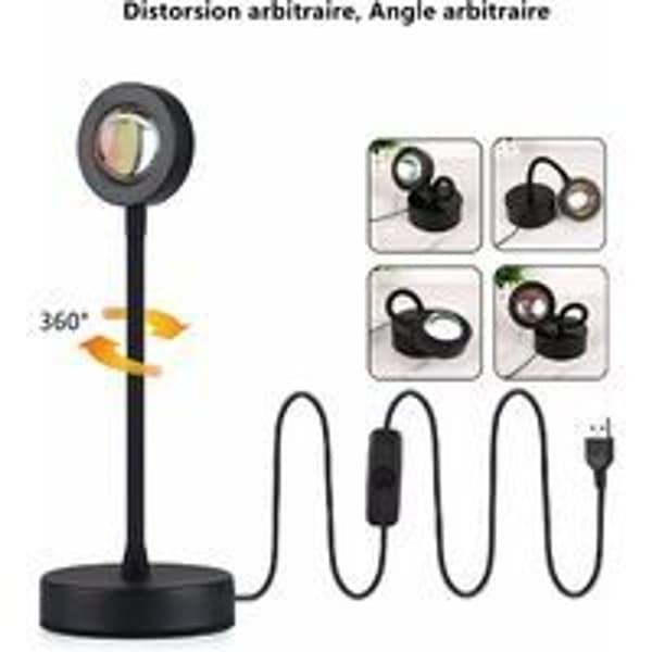 Solnedgangslampe, LED-solnedgangslampe, 1 stk 16 farver KLB