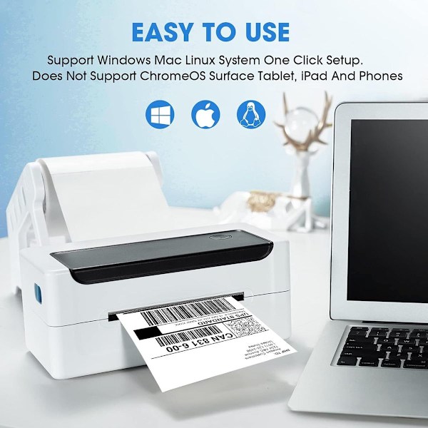 Etiketprinter, 4x6 skrivebords etiket stregkodeprinter med