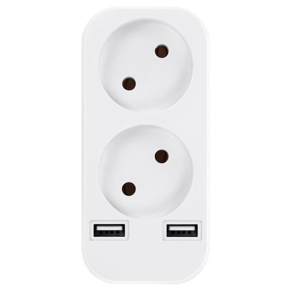 Europeisk stil Dual USB 5V 2A stikkontakt adapter
