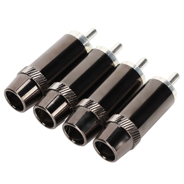 4 stk RCA lydplugger, sølvbelagte RCA-plugger KLB