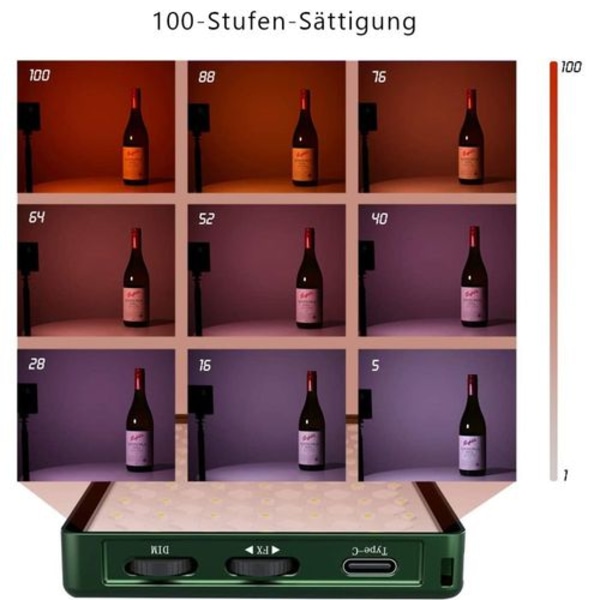 LED-videoljus RGB LED-videoljus Aluminium USB-uppladdningsbart LED-videoljus
