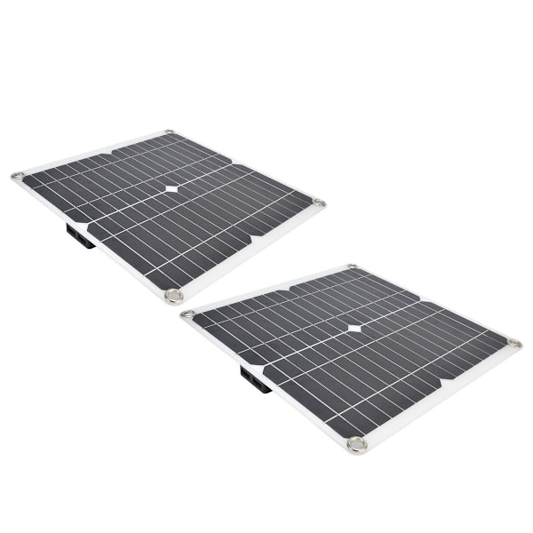 2 stk 15W Fleksibelt Solpanel Bærbart Solcelle Ladebræt KLB