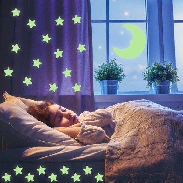 Glow in the Dark Stars Ceiling Star Stickers Pakke med 201 3D Luminous KLB