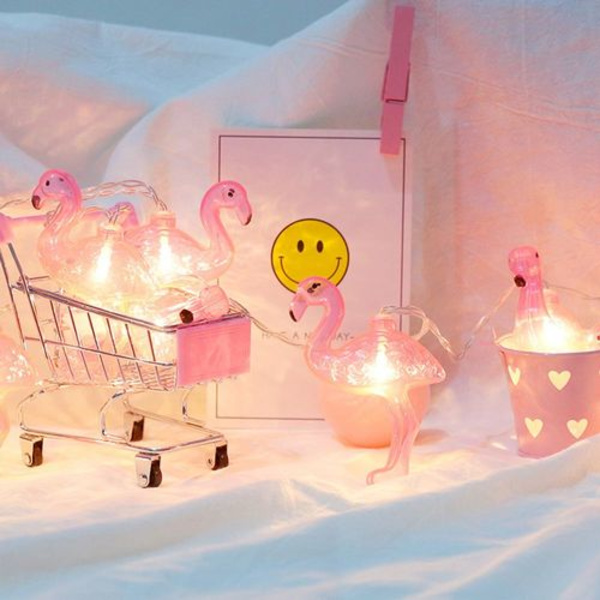 Batteridrivna ljusslingor Flamingo ljusslingor med 20 LED-lampor för utomhusbruk