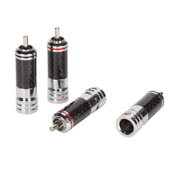 4 st RCA-hane förkromade videokabelkontakter för 9 mm KLB