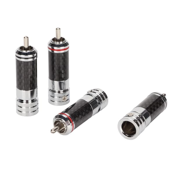 4 stk. RCA han-forbindelse i forkromet video kabel til 9mm KLB