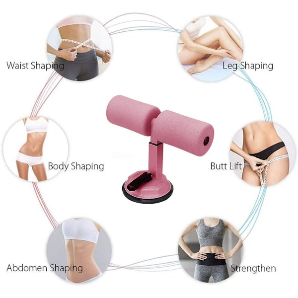 Bærbar Sit-Up Stang, Multifunksjonell Justerbar Sit-Up Stang, Sit-Up Rosa