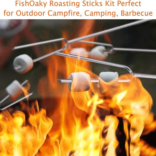 Pakke med 5 grillspyd, uttrekkbare 29 cm - 115 cm, grillspyd, bål, rustfritt stål