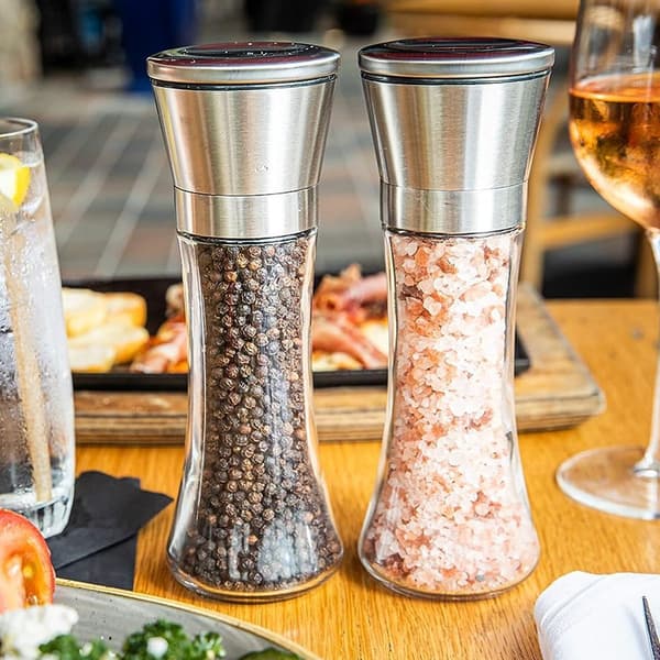 Stor salt- och pepparkvarn set, justerbar havssaltkvarn pepparkvarn, KLB