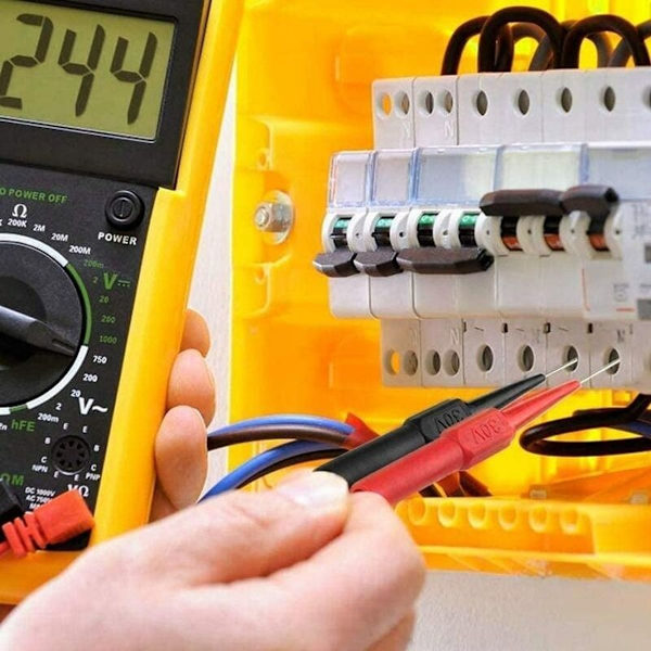 Multimeter testprober med spids spids i rustfrit stål, 0,7 x 20 mm