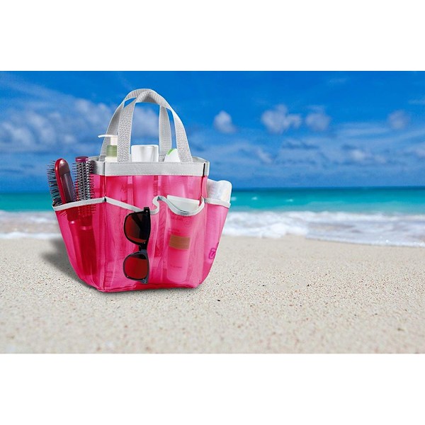 Liten Dusj Caddy Tote, Mesh, Rosa