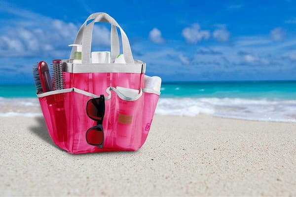 Tasku Suihku Caddy Tote, Mesh, Pink