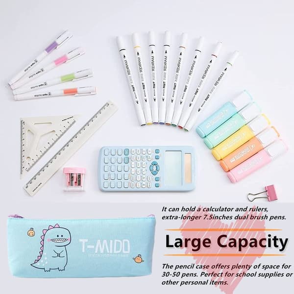 Pencil Case Stor Kapacitet Lynlås Pencil Case Blå KLB