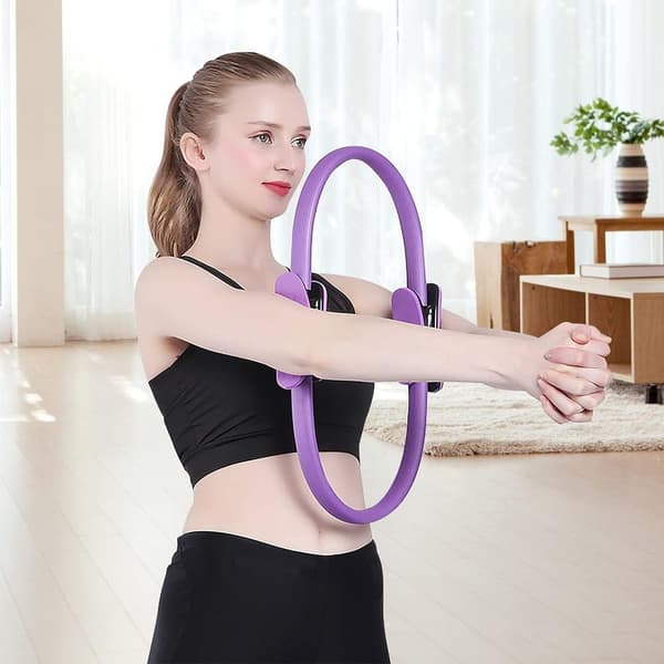 Pilates Ring med Dubbelt Grepp, Diameter 38 cm, Yoga Träning Ring, Magic Circle