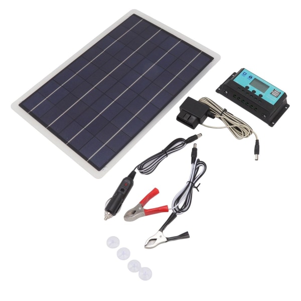 20W Monokrystallinsk Silicium Solar Panel Charger Kit KLB