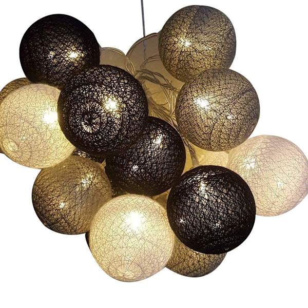Bomuldsbold Fe Lys - 3M 20 LED Bold Fe Lys Grå KLB