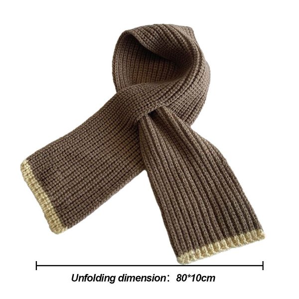 Børns strikkede halstørklæde Fashion Solid Color Soft Warm Toddler Brown Halstørklæde