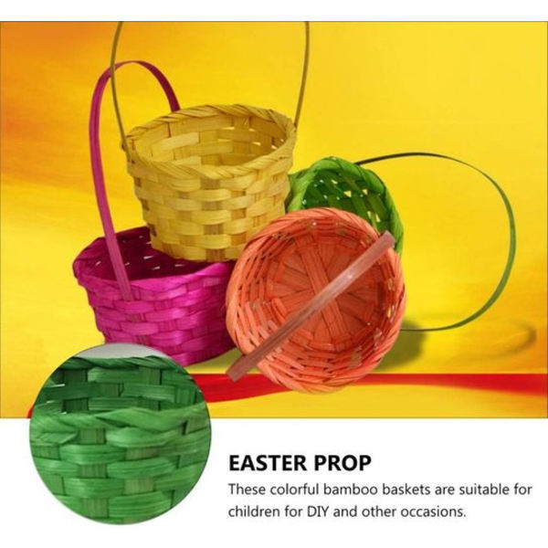 4-pack Vävda Mini Korgar i Rattan, Påskkorgar för Barn