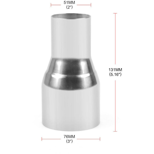 Eksosrør-adapter, eksosrør-adapter, rustfritt stål universal eksosrør-koblingsrør-adapter modifisert del, adapter modifisert del KLB
