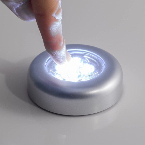 Set med 3 batteridrivna självhäftande spotlights med vita lysdioder