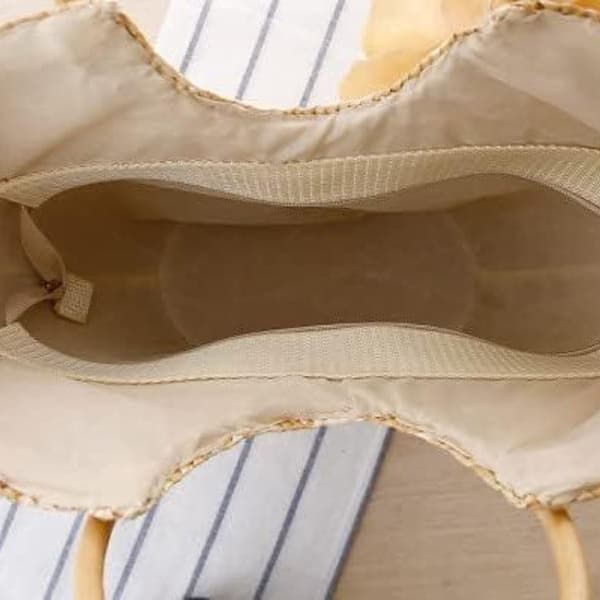 Olki rantapussi ostoskassi käsintehty suuri kukka rottinki