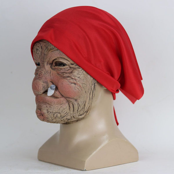 Røykende bestemor maske latex hodeplagg