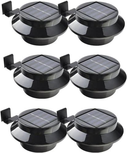 6-pack solcellslampor för takränna, staket, tak