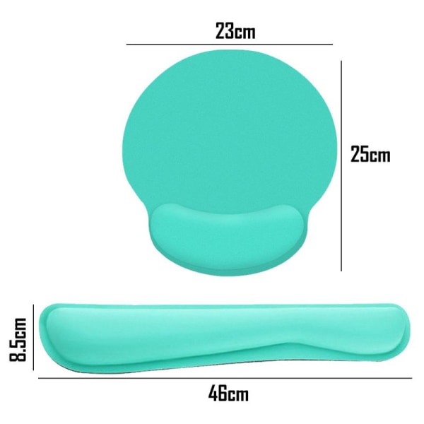 Musematte med håndleddstøtte, Memory Foam tastaturpute, Easy Green