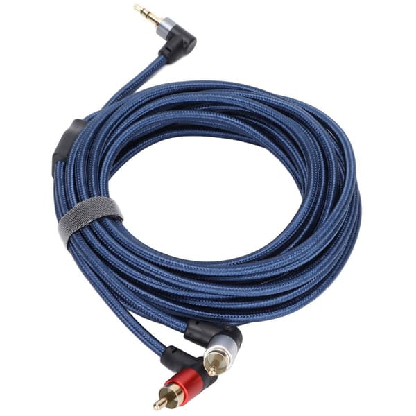Højre vinkel 3,5 mm han til 2RCA han nylon lydkabel KLB