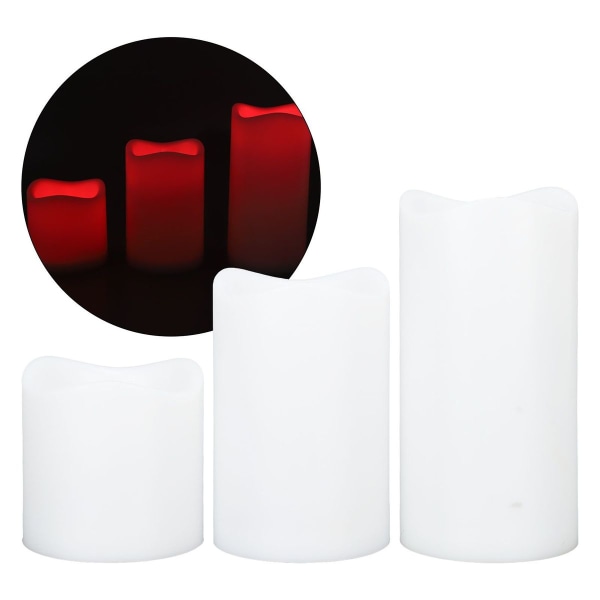 3 stk LED stearinlys med timer, flere moduser, elektronisk RGB KLB