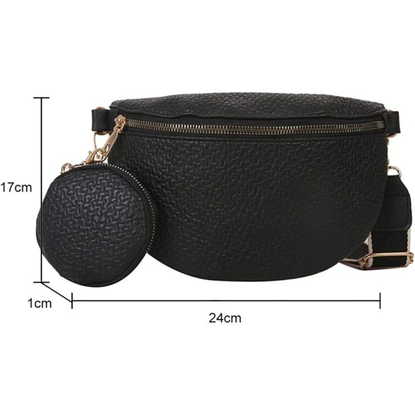 Crossbody bag women's bum bag PU with wallet, modern