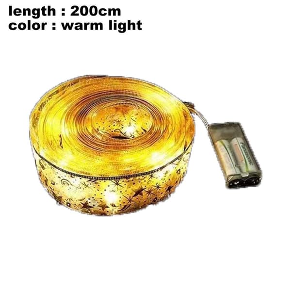 Julebåndslys LED batteridrevet, 2M guld (varmt lys) KLB